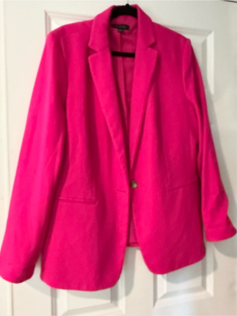 Ann Taylor Bright Pink Single-Button Blazer